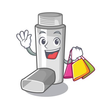 Karikatür tıp kutusunda Alışveriş astım inhaler