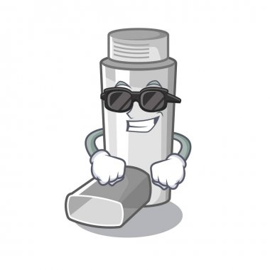 Karikatür tıp kutusunda Süper serin astım inhaler