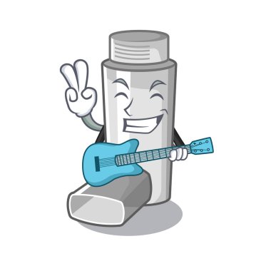 Gitar astım inhaler maskot izole ile