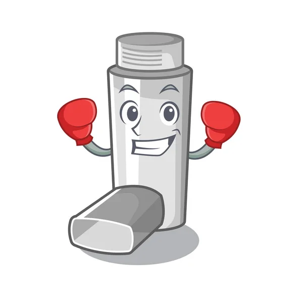Boxe inhalateur d'asthme en forme de dessin animé — Image vectorielle