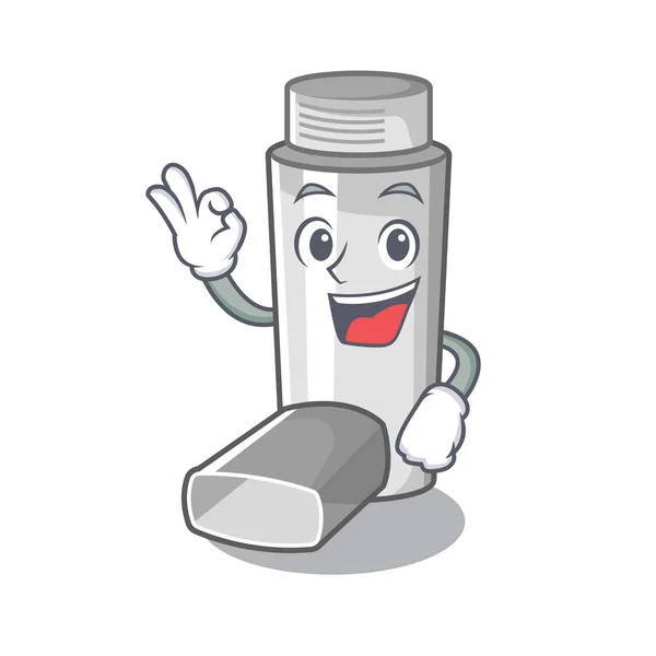 Okay Asthma-Inhalatoren in Cartoon-Medikamentenkiste — Stockvektor
