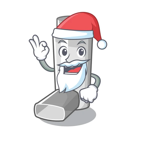 Santa astmy inhalator w torbie postaci — Wektor stockowy