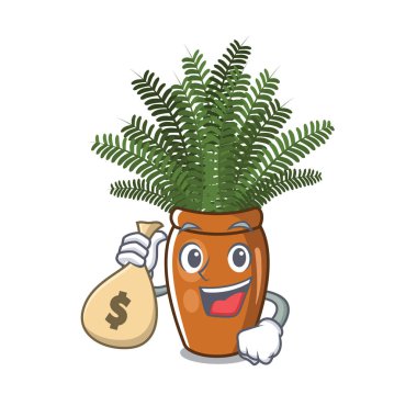 Para çantası ile boston eğrelti otu maskot içinde yetişir