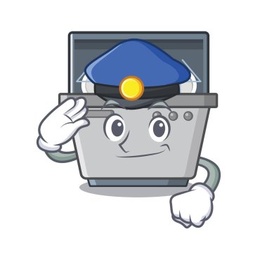 Mutfakta polis maskot bulaşık makinesi