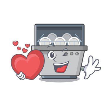 Karakter şekli ile kalp bulaşık makinesi ile