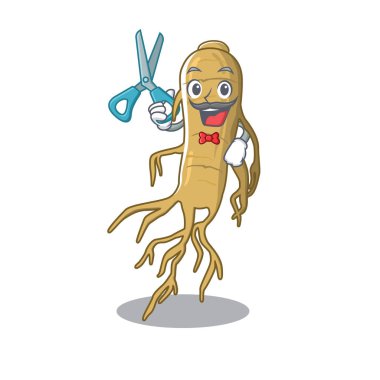 Berber ginseng karikatür ile izole