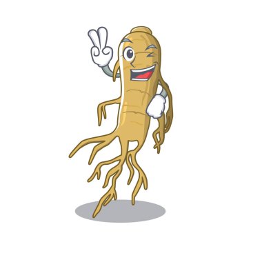 İki parmak ginseng bitkiler kök karakteri yayılmış