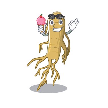 Dondurma ginseng bitkileri kök karakter yayılmış ile