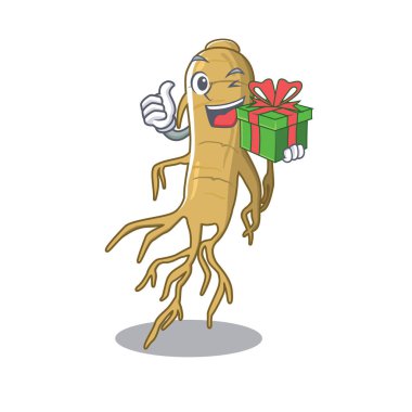 Hediye ginseng ile maskot tablo nun üzerine yerleştirilir