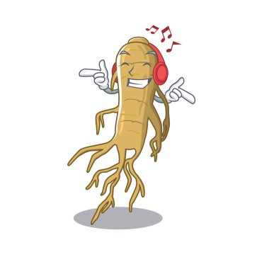 Dinleme müzik ginseng maskot masanın üzerine yerleştirilir