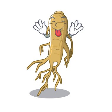 Bir karikatür şeklinde dil dışarı ginseng