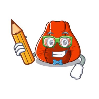 Bir karakter öğrenci fasulye çanta sandalye