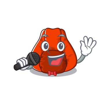 Şarkı karikatür bahçesinde fasulye torbası sandalye