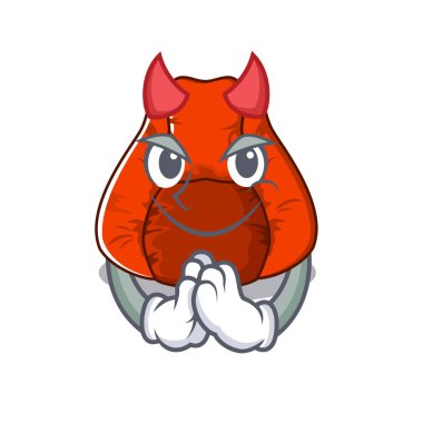 Bahçesinde Devil karikatür fasulye çanta sandalye