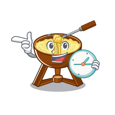 Maskot şeklinde saat peynir fondü ile