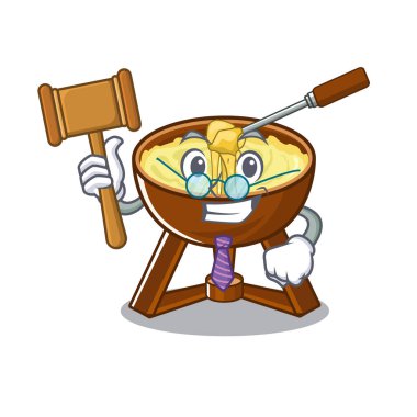 Bir karikatür plaka yargıç fondü peyniri