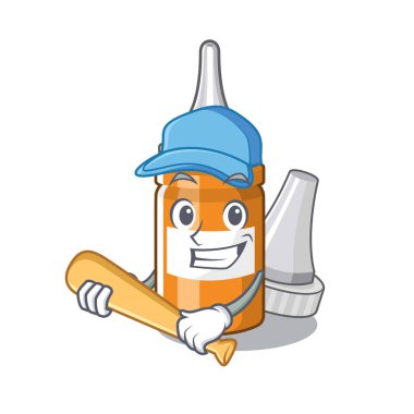 Çizgi filmde izole beyzbol kulak damlaları oynamak