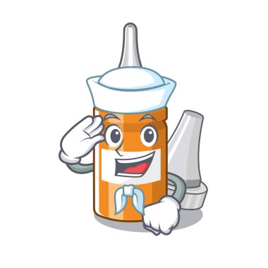 Denizci kulak damlaları karikatür izole