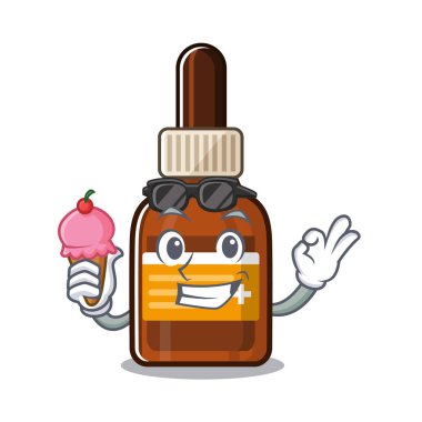 Bir karikatür şekli ile dondurma iyot ile