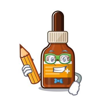 Bir karikatür şekli ile Öğrenci iyot