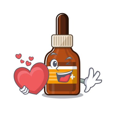 Karakter ilaç kutusunda kalp iyot ile