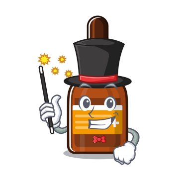 Bir karikatür çantası sihirbaz iyot