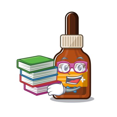 Bir karikatür çantası kitap iyot ile Öğrenci