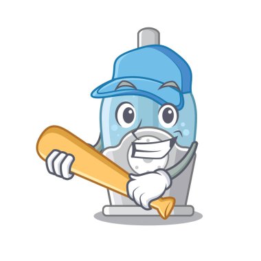 Maskot ile izole beyzbol nemlendirici oynamak