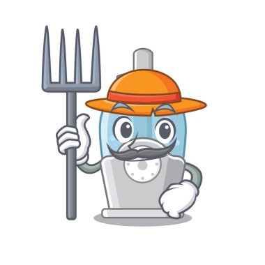 Çiftçi nemlendirici maskot ile izole