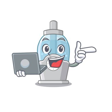 Dizüstü nemlendirici ile maskot ile izole