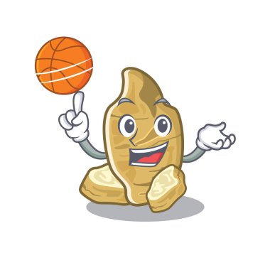 Karikatür masaları ahşap üzerinde basketbol kudüs enginar ile