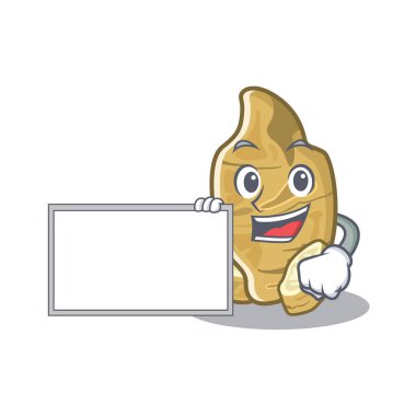 Karikatür masaları ahşap üzerinde tahta kudüs enginar ile