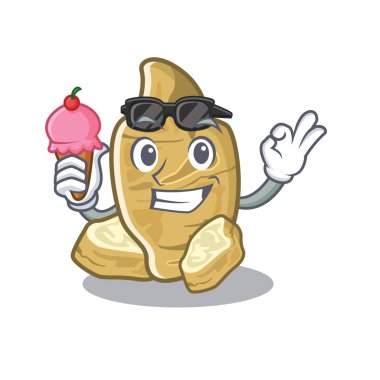 Maskot şeklinde dondurma kudüs enginar ile