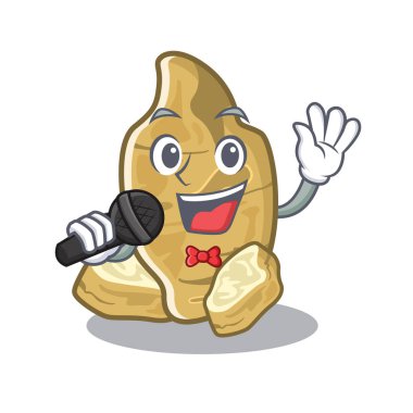 Karikatür izole Kudüs enginar Singing