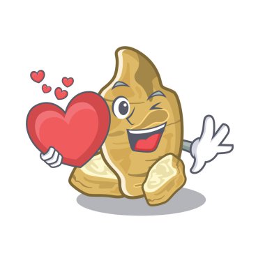 Karikatür izole kalp kudüs enginar ile