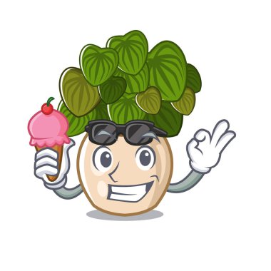 Dondurma peperomia karakter içinde izole ile