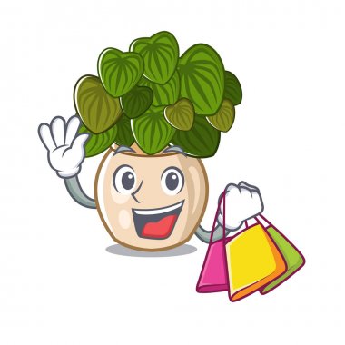 Alışveriş peperomia karakter içinde izole