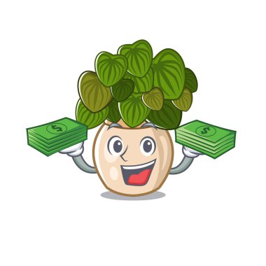 Para çantası peperomia karikatür kaynaklanıyor yayılır ile