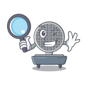 Dedektif waffle demir karikatür izole