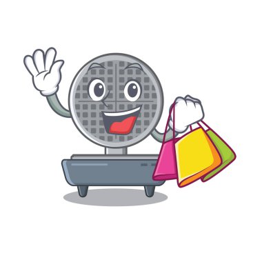 Karikatür izole Alışveriş waffle demir