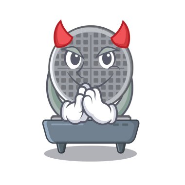 Karikatür mutfak dolabında Devil waffle demir