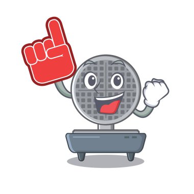 Masa maskotu üzerinde köpük parmak waffle demir