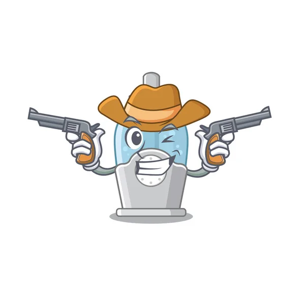 Humidificateur Cowboy isolé avec dans la mascotte — Image vectorielle