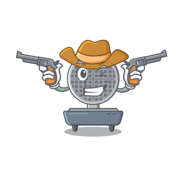 Cowboy Waffeleisen in der Charakterform — Stockvektor