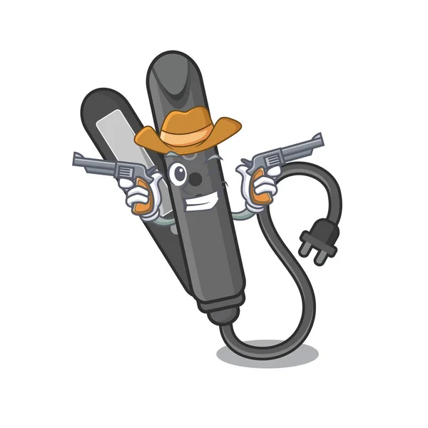 Cowboy stijltang met in de mascotte vorm — Stockvector