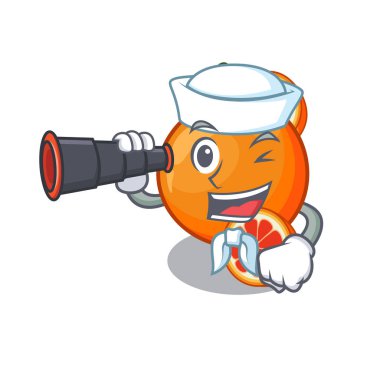 Karikatür şeklinde dürbün turuncu kan ile Denizci