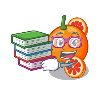 Kitap turuncu kan karakter izole ile Öğrenci