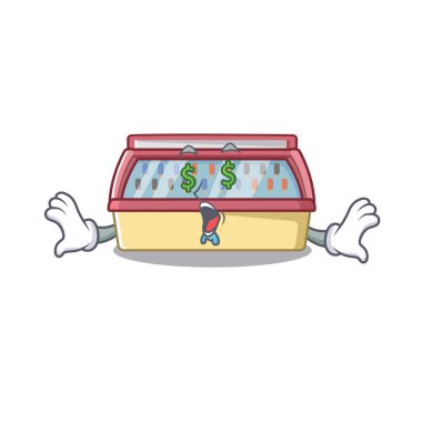 Karikatür dükkanında Para göz dondurma dondurucu