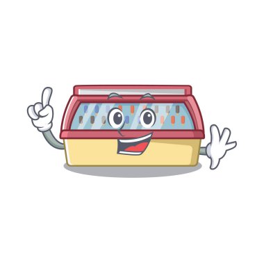 Karikatür dükkanında parmak dondurma dondurucu