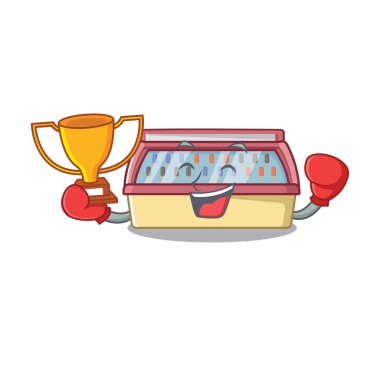 Karikatür dükkanında Boks kazanan dondurma dondurucu